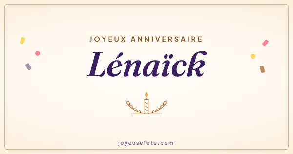 Image « Joyeux anniversaire Lénaïck » au format large