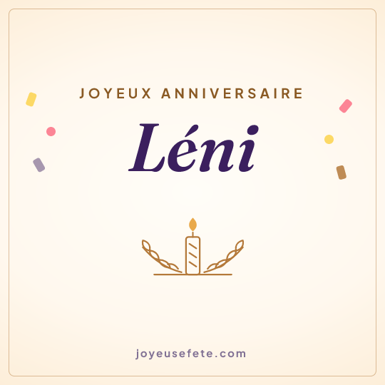 Image carrée « Joyeux anniversaire Léni » pour WhatsApp