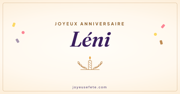 Image « Joyeux anniversaire Léni » au format large