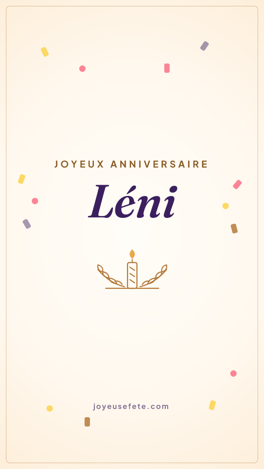 Image « Joyeux anniversaire Léni » au format story