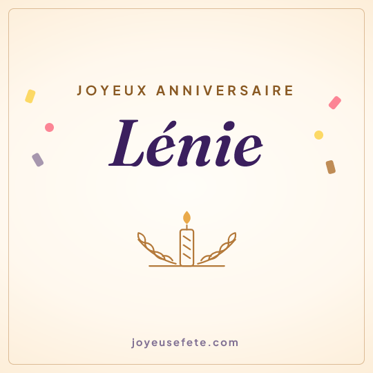 Image carrée « Joyeux anniversaire Lénie » pour WhatsApp