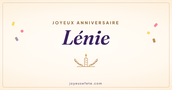 Image « Joyeux anniversaire Lénie » au format large