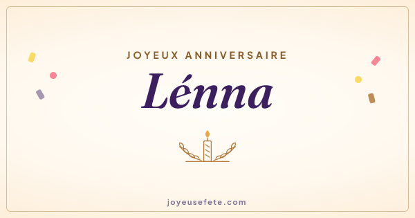 Image « Joyeux anniversaire Lénna » au format large