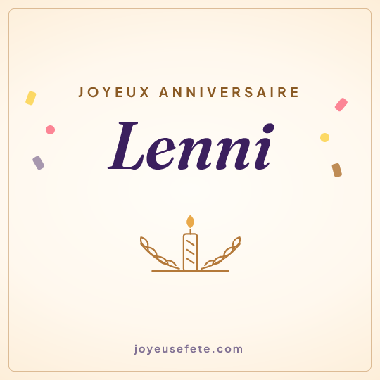 Image carrée « Joyeux anniversaire Lenni » pour WhatsApp