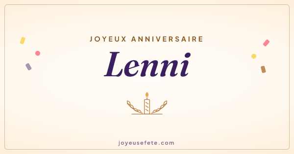 Image « Joyeux anniversaire Lenni » au format large