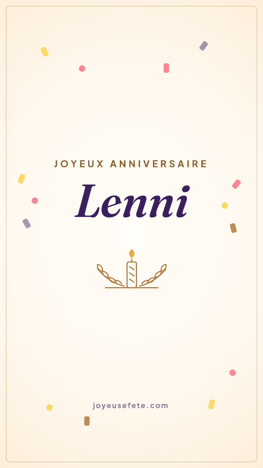 Image « Joyeux anniversaire Lenni » au format story