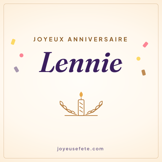 Image carrée « Joyeux anniversaire Lennie » pour WhatsApp