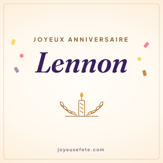Image carrée « Joyeux anniversaire Lennon » pour WhatsApp