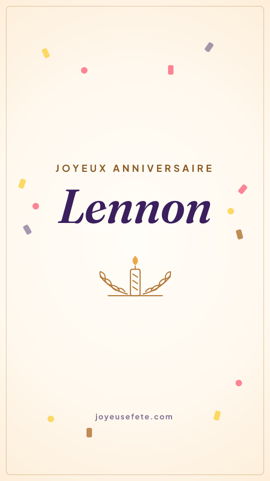 Image « Joyeux anniversaire Lennon » au format story