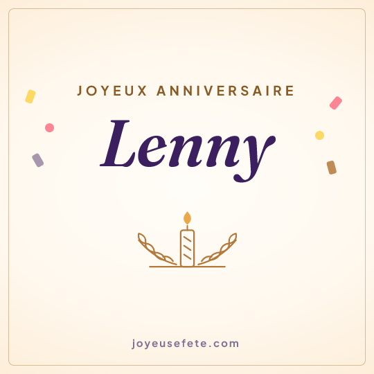 Image carrée « Joyeux anniversaire Lenny » pour WhatsApp