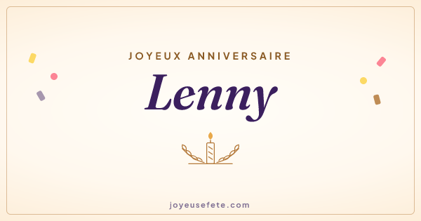 Image « Joyeux anniversaire Lenny » au format large