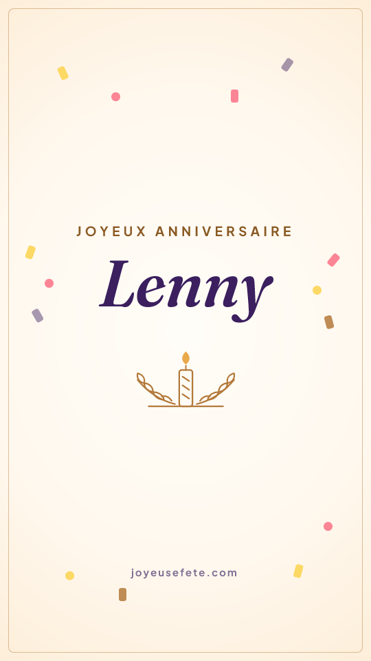 Image « Joyeux anniversaire Lenny » au format story