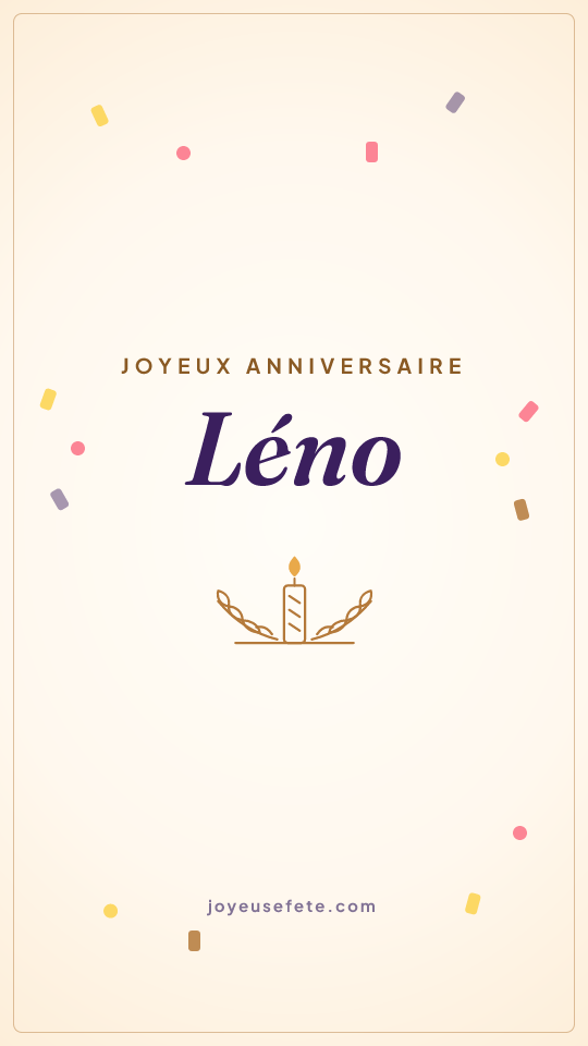 Image « Joyeux anniversaire Léno » au format story