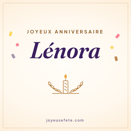 Image carrée « Joyeux anniversaire Lénora » pour WhatsApp