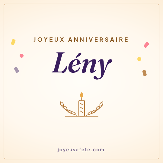 Image carrée « Joyeux anniversaire Lény » pour WhatsApp