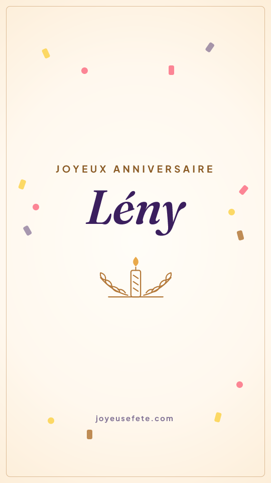 Image « Joyeux anniversaire Lény » au format story