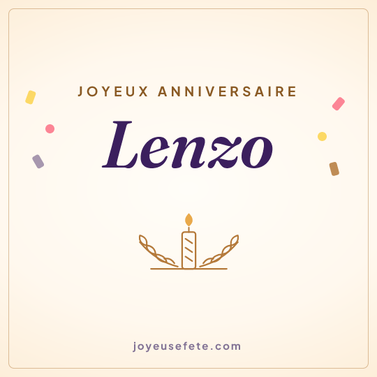 Image carrée « Joyeux anniversaire Lenzo » pour WhatsApp