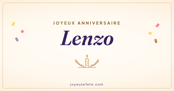 Image « Joyeux anniversaire Lenzo » au format large
