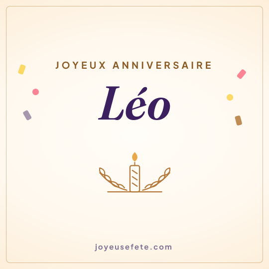 Image carrée « Joyeux anniversaire Léo » pour WhatsApp