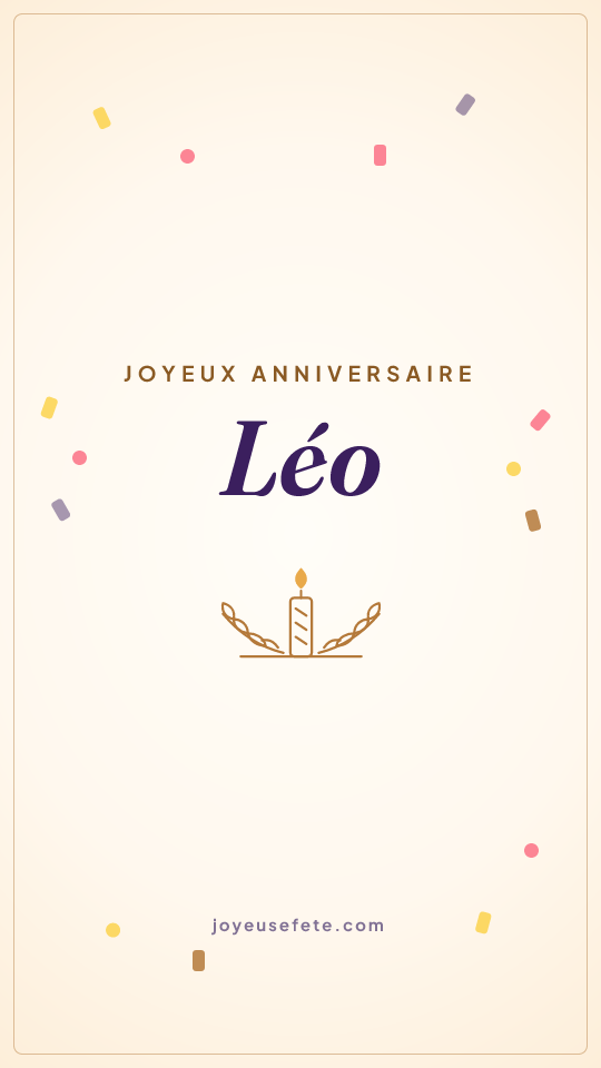 Image « Joyeux anniversaire Léo » au format story