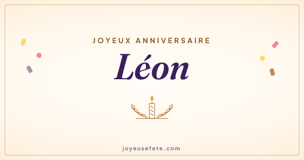 Image « Joyeux anniversaire Léon » au format large