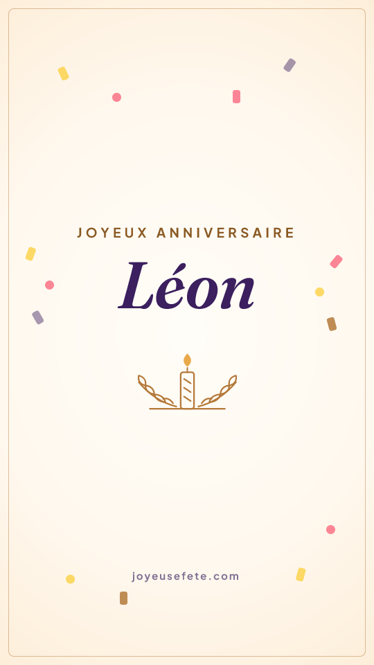 Image « Joyeux anniversaire Léon » au format story