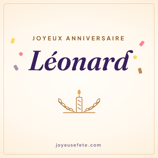 Image carrée « Joyeux anniversaire Léonard » pour WhatsApp