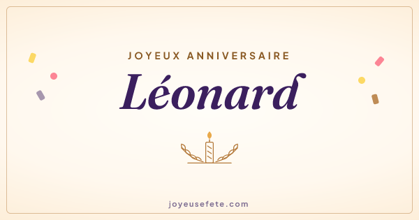 Image « Joyeux anniversaire Léonard » au format large