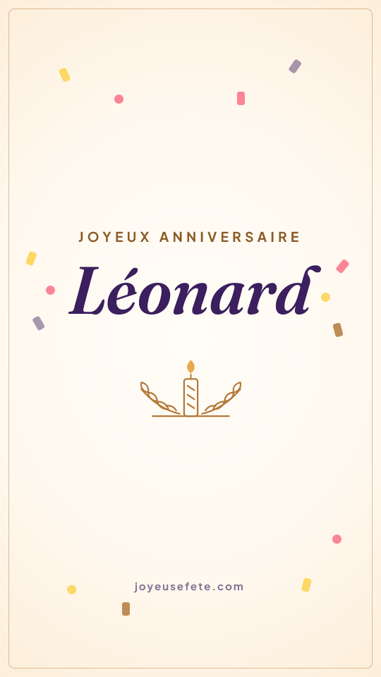 Image « Joyeux anniversaire Léonard » au format story