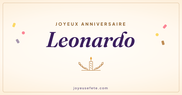Image « Joyeux anniversaire Leonardo » au format large