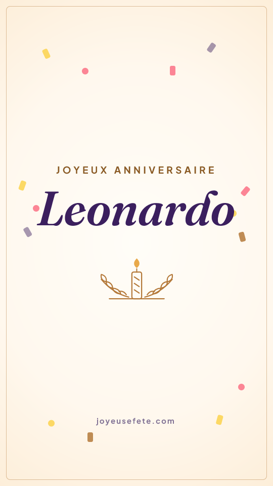 Image « Joyeux anniversaire Leonardo » au format story