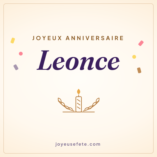 Image carrée « Joyeux anniversaire Leonce » pour WhatsApp