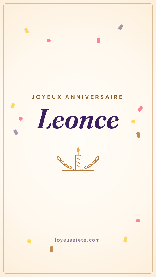 Image « Joyeux anniversaire Leonce » au format story
