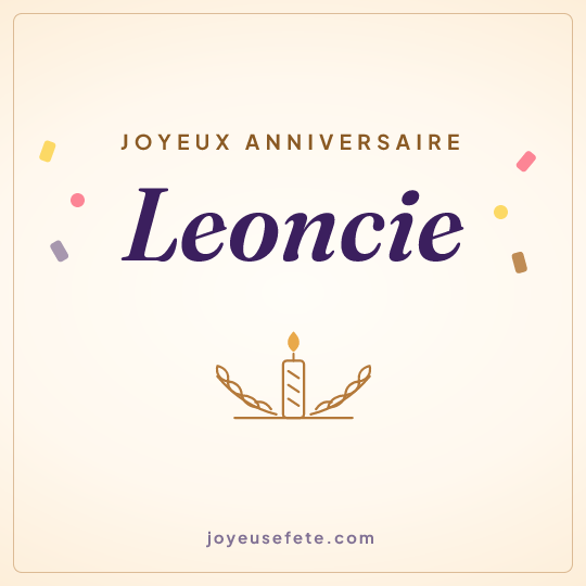 Image carrée « Joyeux anniversaire Leoncie » pour WhatsApp