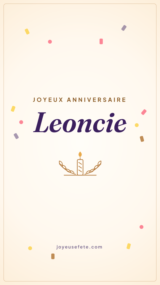Image « Joyeux anniversaire Leoncie » au format story