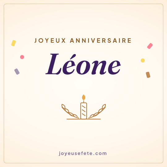 Image carrée « Joyeux anniversaire Léone » pour WhatsApp