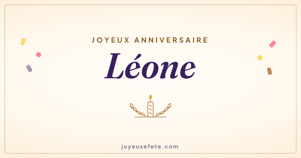 Image « Joyeux anniversaire Léone » au format large