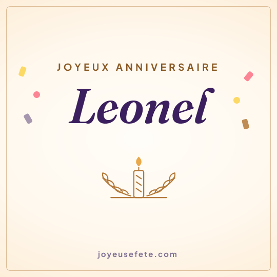 Image carrée « Joyeux anniversaire Leonel » pour WhatsApp