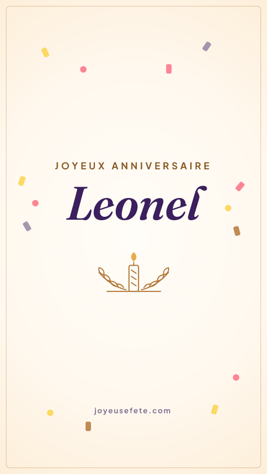 Image « Joyeux anniversaire Leonel » au format story