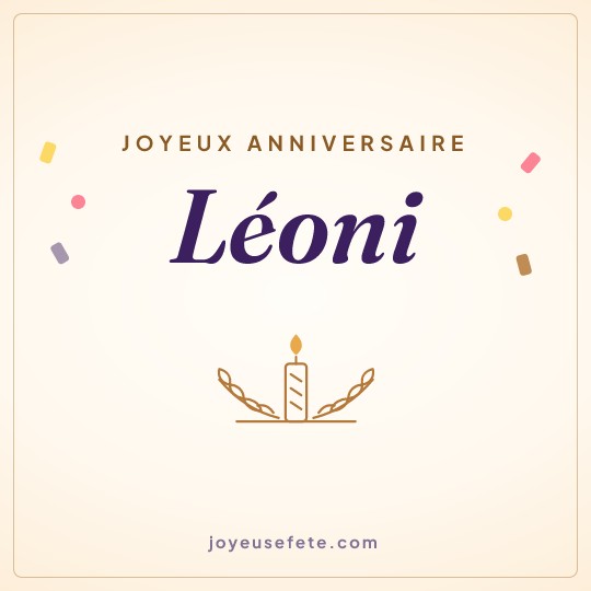 Image carrée « Joyeux anniversaire Léoni » pour WhatsApp