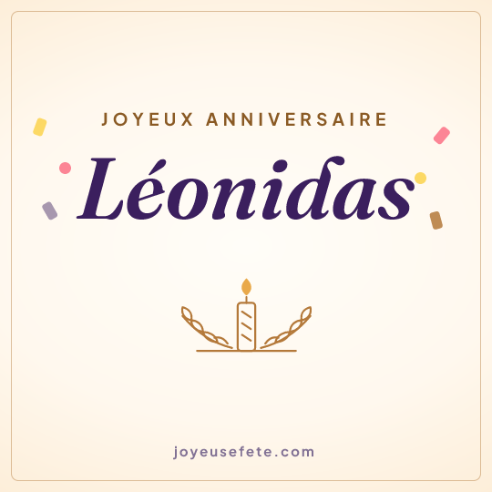 Image carrée « Joyeux anniversaire Léonidas » pour WhatsApp
