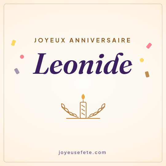 Image carrée « Joyeux anniversaire Leonide » pour WhatsApp