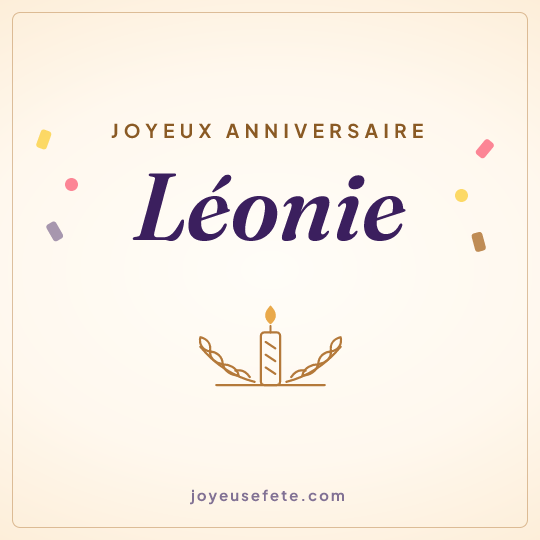Image carrée « Joyeux anniversaire Léonie » pour WhatsApp