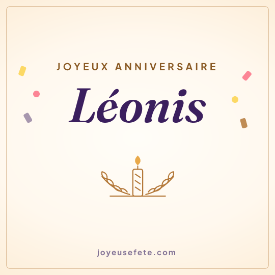 Image carrée « Joyeux anniversaire Léonis » pour WhatsApp