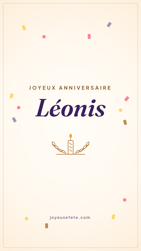 Image « Joyeux anniversaire Léonis » au format story