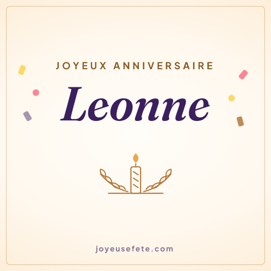 Image carrée « Joyeux anniversaire Leonne » pour WhatsApp