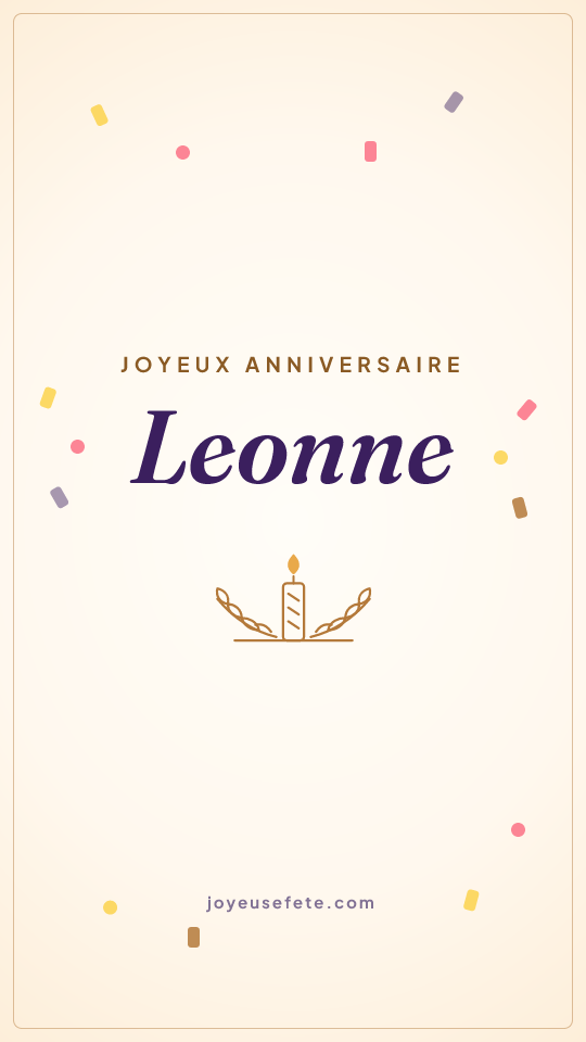 Image « Joyeux anniversaire Leonne » au format story