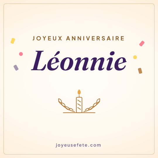 Image carrée « Joyeux anniversaire Léonnie » pour WhatsApp