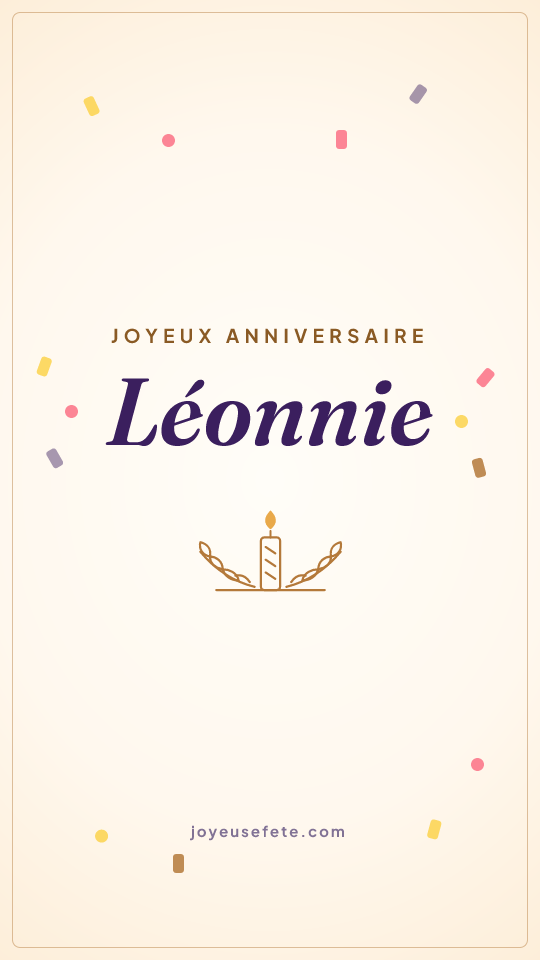 Image « Joyeux anniversaire Léonnie » au format story