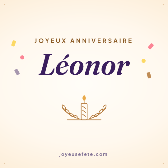 Image carrée « Joyeux anniversaire Léonor » pour WhatsApp